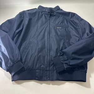 Members Only Mens Vintage Hipster Navy Racing Jacket Windbreaker Zipper Sz L EUC